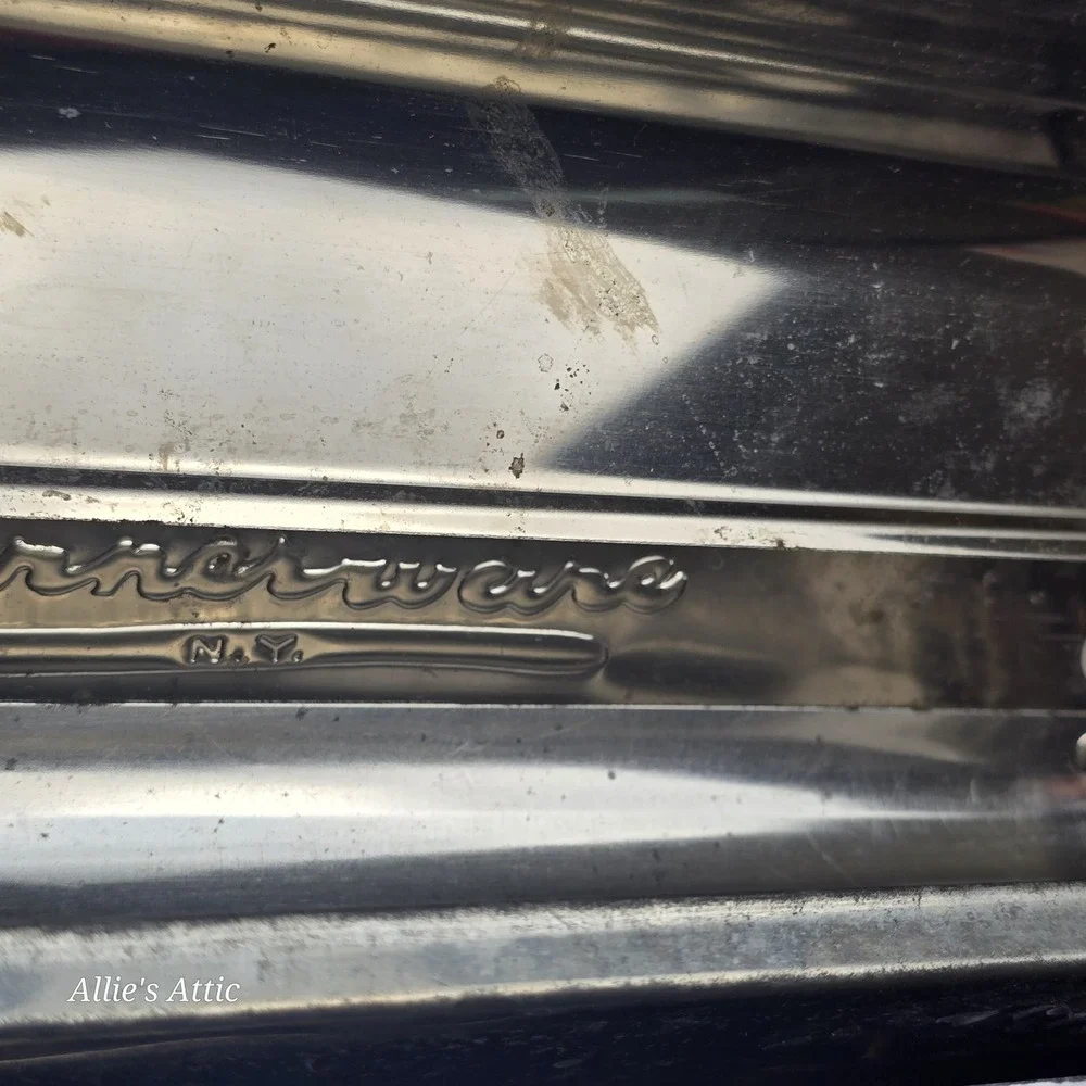 Vintage Kitchen‎ Dispenser Chrome Metal Alum Foil Wax Paper Paper Towel Holder